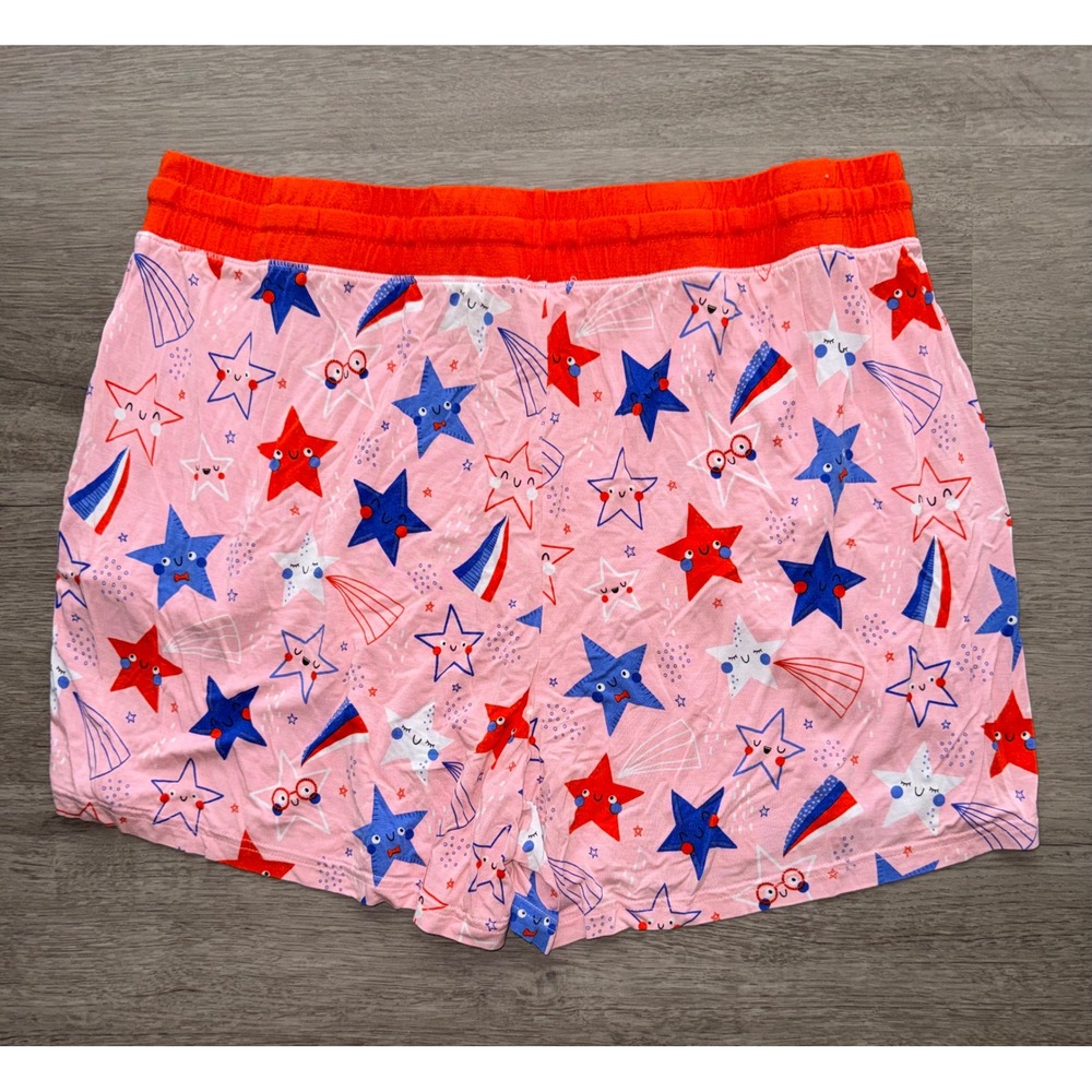 Little Sleepies Women's Pink Patriotic Pajama Sleep Shorts, Large - Picture 2 of 3